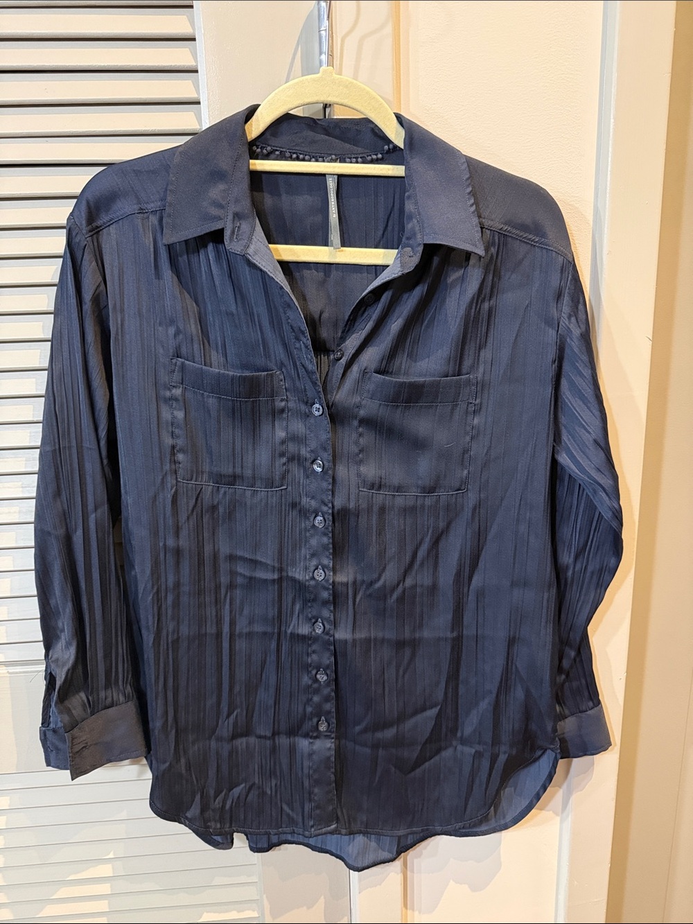 Women's Navy Button-Down Shirt